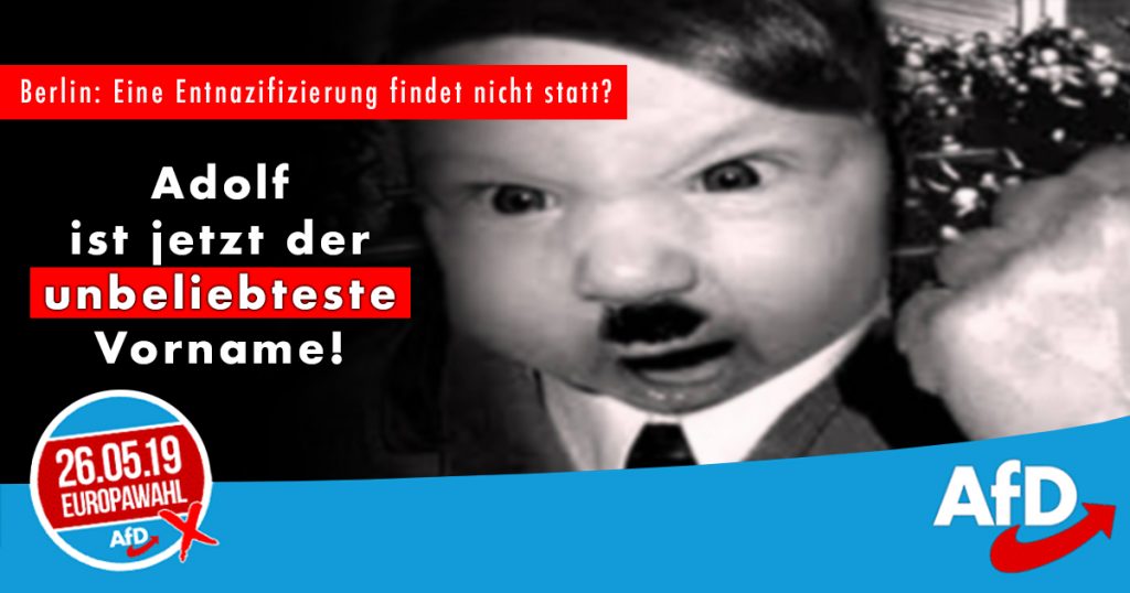 Noktara - AfD empört, weil Adolf nicht mehr der beliebteste Vorname Deutschlands ist