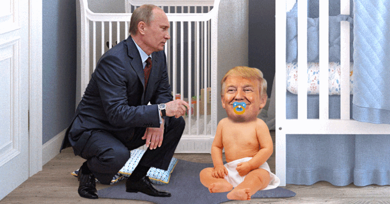 Baby-Trump mit Schnuller
