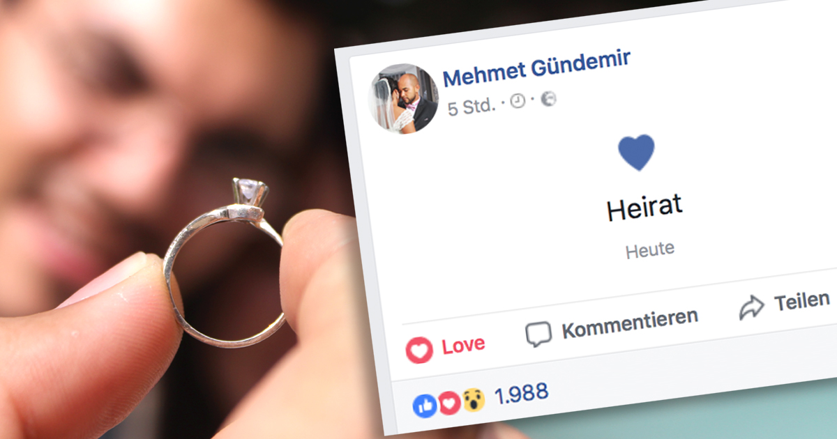 Facebook-Heirat: Brautpaar macht Statusupdate, statt Hochzeitsfeier