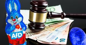 Noktara - Ferrero verklagt AfD, wegen Markenmissbrauch durch blauen Osterhasen