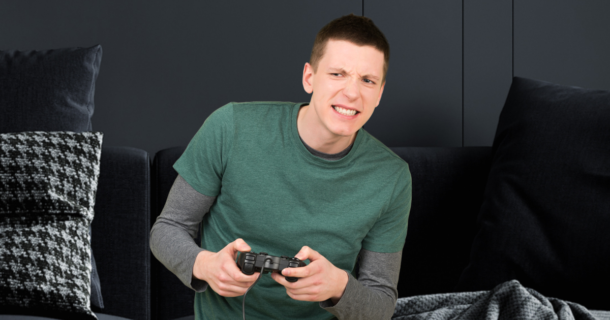 Noktara - Gamer gewinnt in Videospiel, weil er die Tasten noch etwas fester drückte