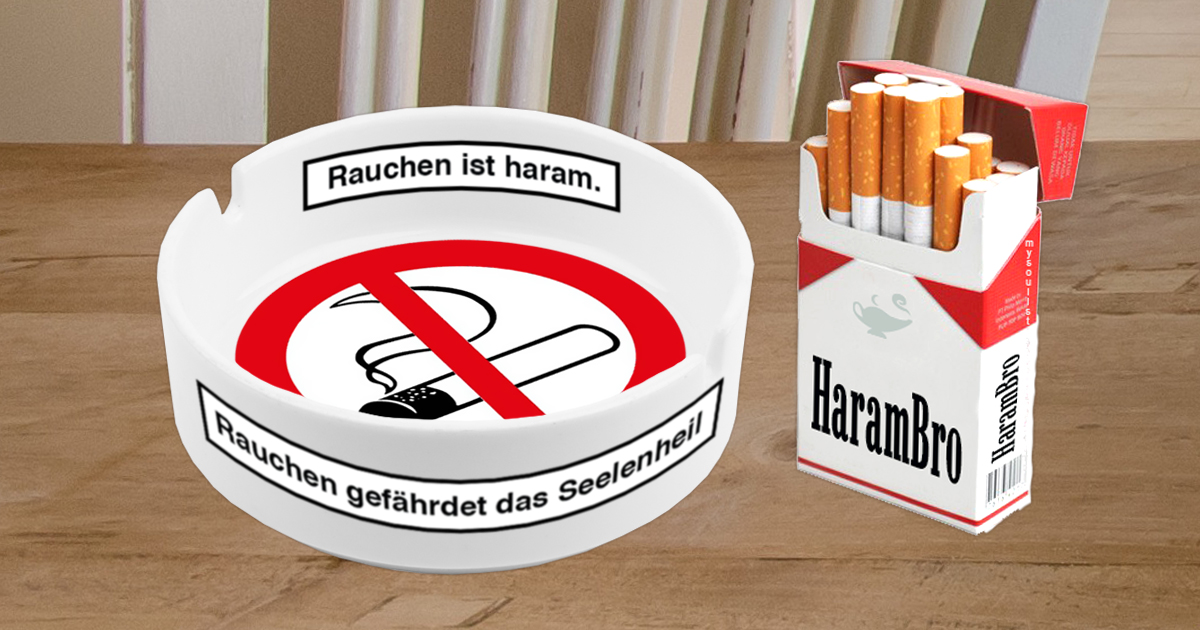 Islamischer Aschenbecher warnt Raucher vor sündigen Zigaretten