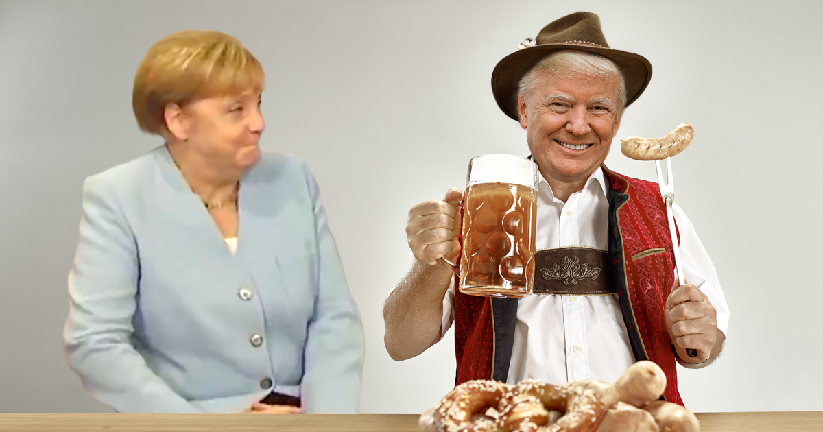 Noktara - Merkel vor Lachen geplatzt, weil sich Trump als Deutscher präsentierte