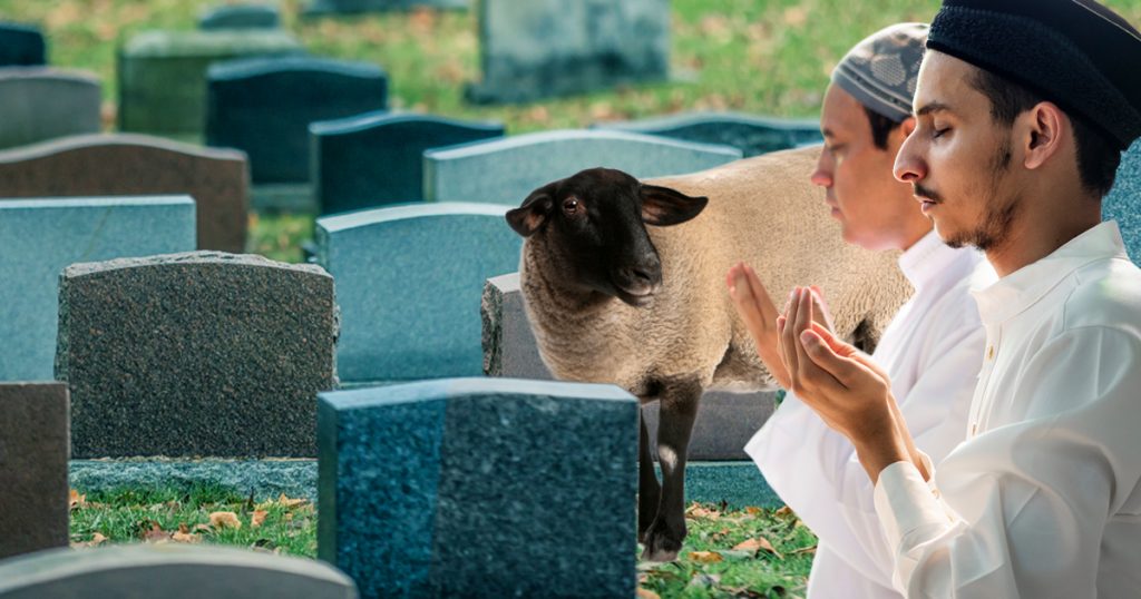 Noktara - Nach dem Opferfest- Muslime halten Totengebet für Schafe ab