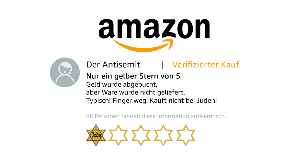 Noktara - Nur ein gelber Stern - Antisemit bewertet jüdische Produkte negativ - Judenstern - Kundenrezension