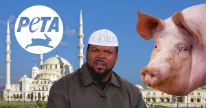 Noktara - PETA demonstriert gegen Schweinsköpfe vor Moschee