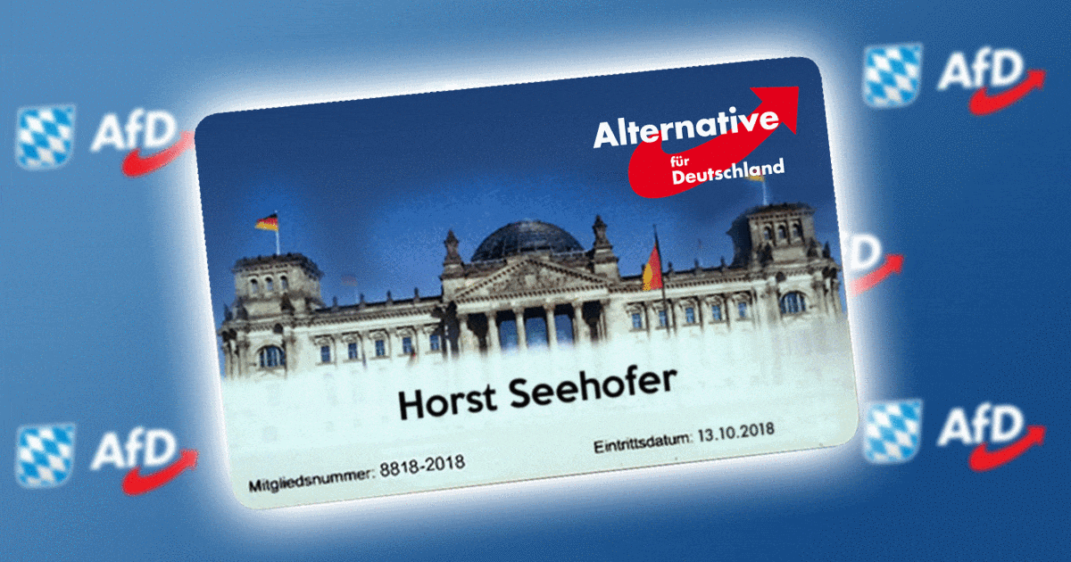 Noktara - Seehofer wechselt nach lausiger Bayernwahl zur AfD - Parteiausweis