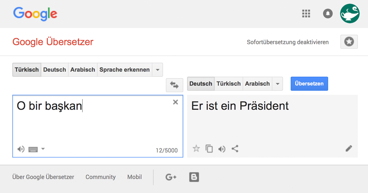 Google übersetzer Arabisch Deutsch