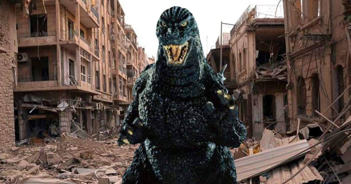 Trümmerhaufen: Godzilla arbeitslos in Syrien