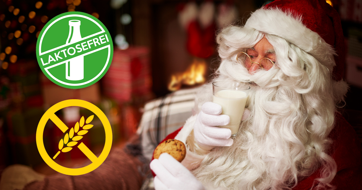 Noktara - Weihnachtsmann verträgt nur laktose- und glutenfreie Milch und Kekse